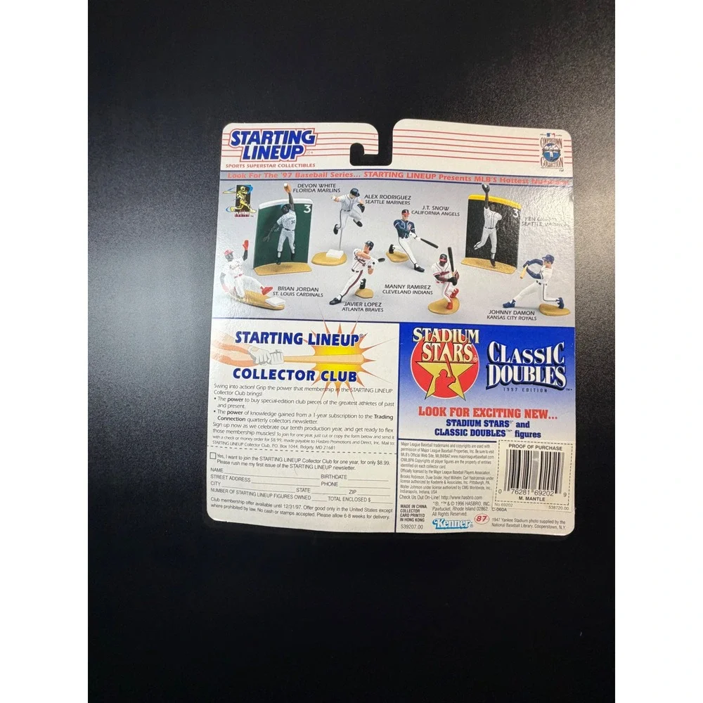 Kenner Starting Lineup Mickey Mantle 1997 Cooperstown Collection Yankees